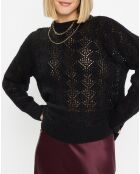 Pull en Maille pointelle mousseuse noir