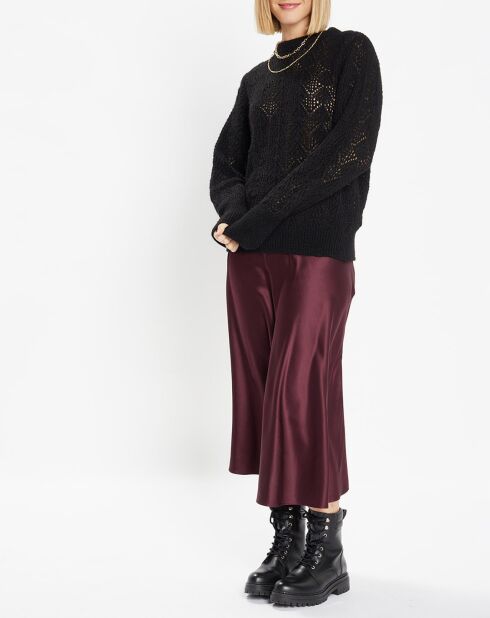 Pull en Maille pointelle mousseuse noir