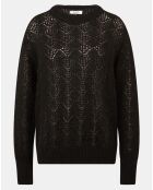 Pull en Maille pointelle mousseuse noir