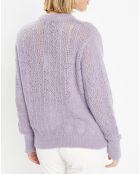 Pull en Maille pointelle mousseuse violet parme
