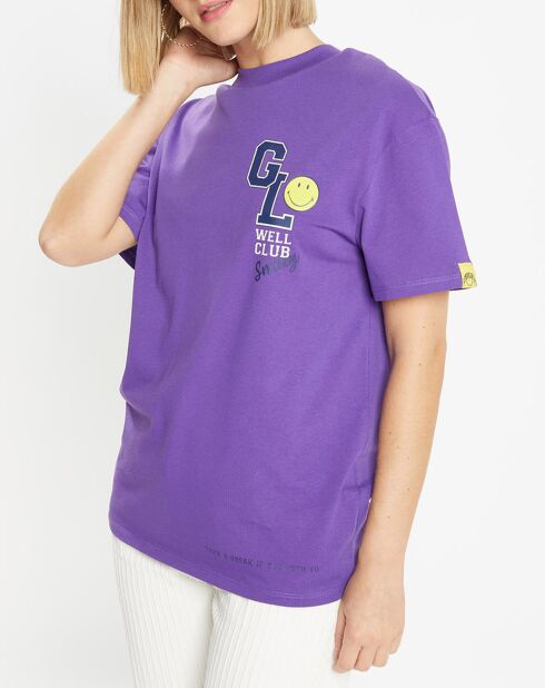 T-Shirt en Coton bio Smiley violet