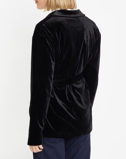 Veste blazer en Velours lisse noire