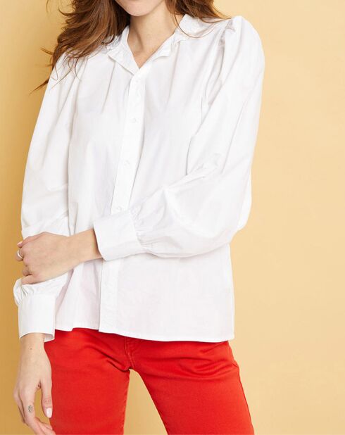 Chemise en Popeline japonaise Arielle blanche