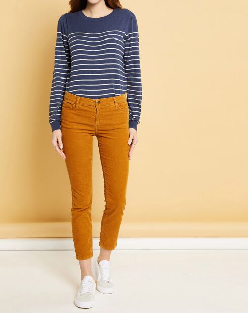 Pantalon slim en Velours côtelé Arizona caramel