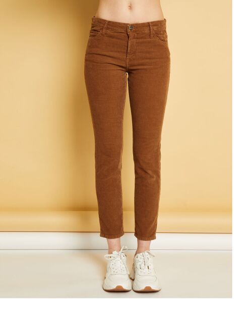 Pantalon slim en Velours côtelé Arizona toffee