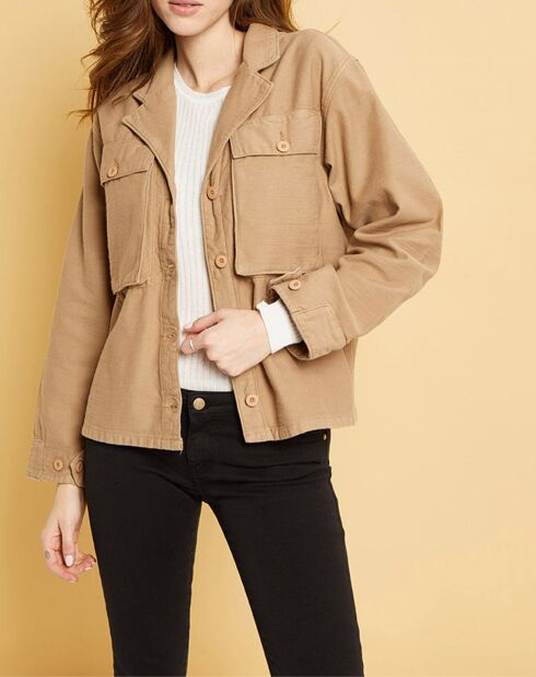 Veste en Gabardine Stretch Ashley dune