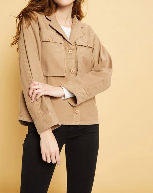 Veste en Gabardine Stretch Ashley dune