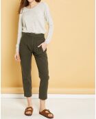 Pantalon droit en Gabardine Stretch Darwin kaki foncé