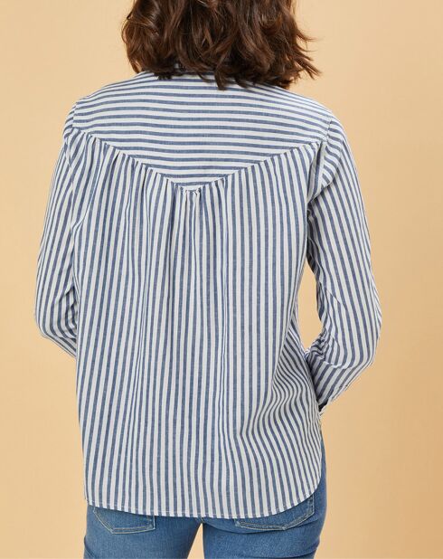 Chemise en Popeline Gaby rayée multicolore