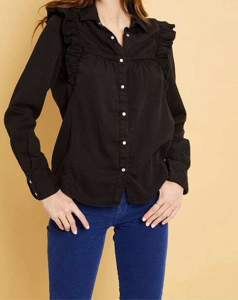 Chemise en jean Natural Gilda noire