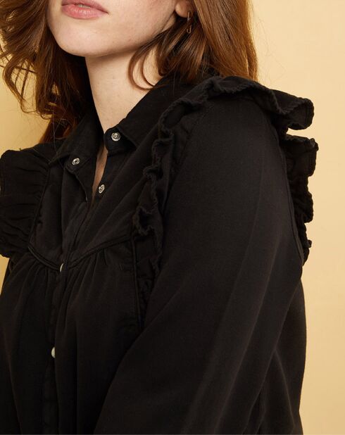 Chemise en jean Natural Gilda noire