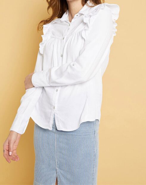 Chemise en jean Natural Gilda blanche