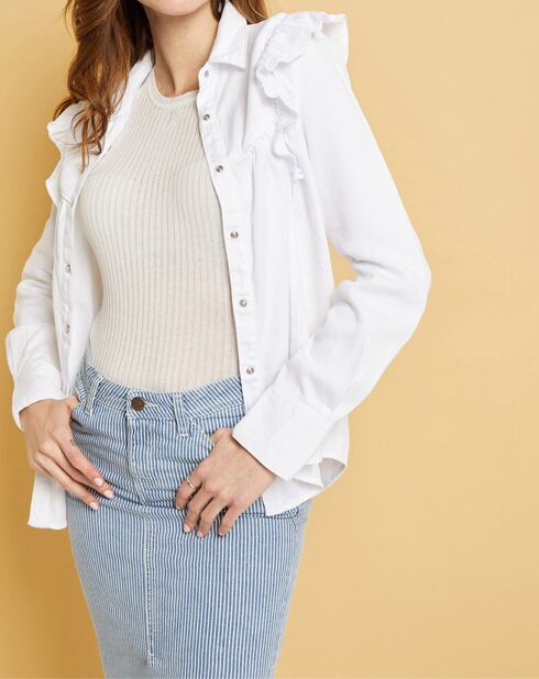 Chemise en jean Natural Gilda blanche