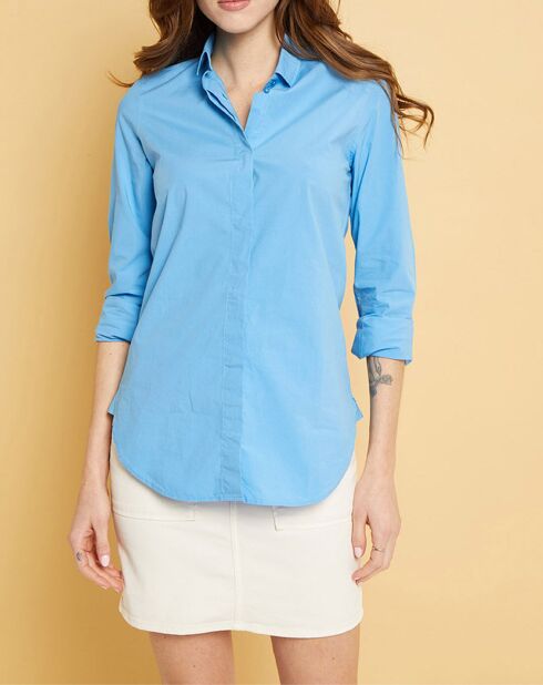 Chemise Popeline Kim azur