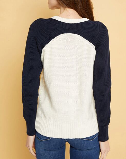 Pull Mas blanc/marine