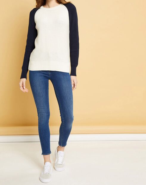 Pull Mas blanc/marine