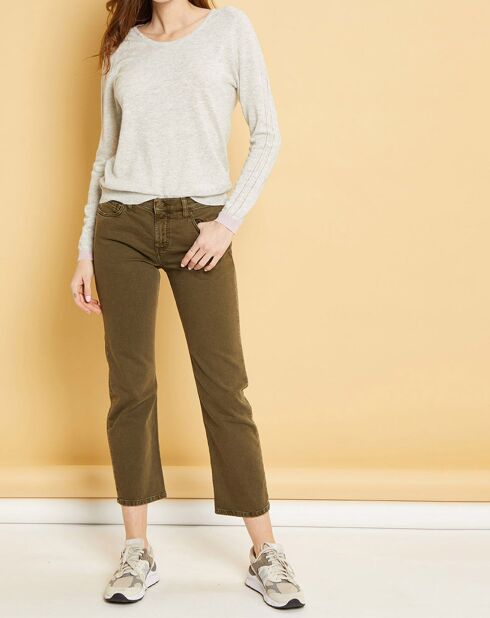 Jean cropped Natural Nils army