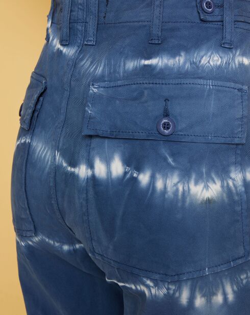 Pantalon cargo en Gabardine Stretch Tanker tye & dye egyptian/écru