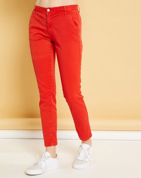 Pantalon chino Natural Tess vermillon