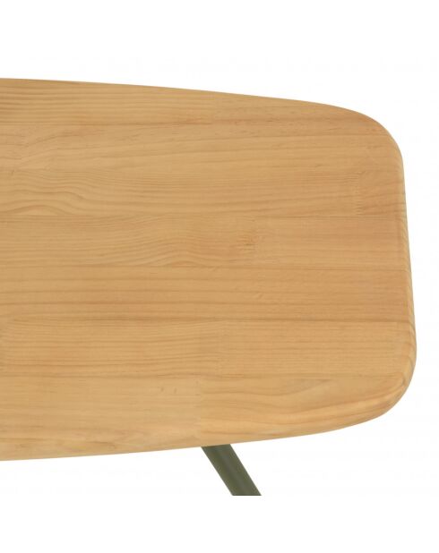 HABY - Table basse GM plateau en pin pieds scandinaves métal vert