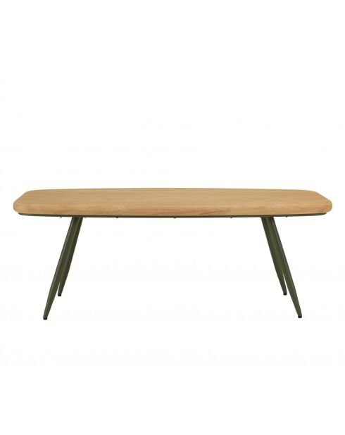 HABY - Table basse GM plateau en pin pieds scandinaves métal vert