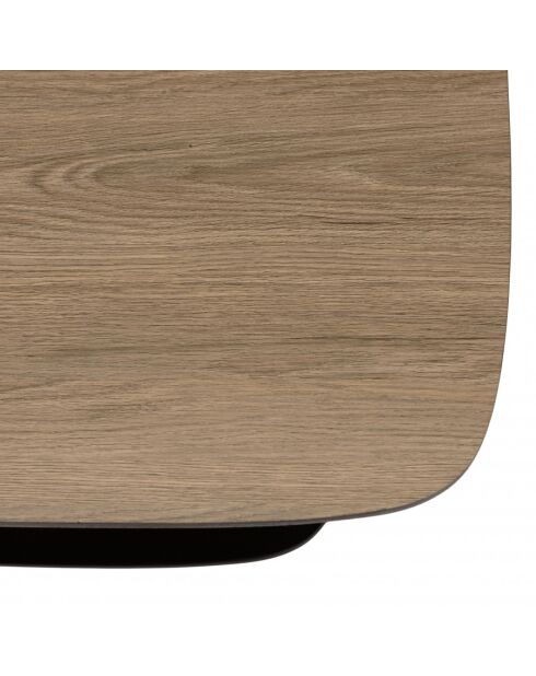 FLEUR - Table basse 2 plateaux MM bi-matière mocha/noir pieds métal