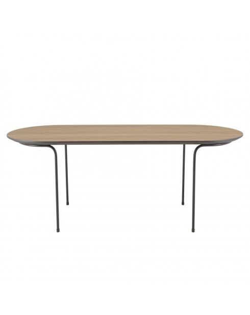 FLEUR - Table basse rect. angles arrondis 100x40cm mocha pieds métal