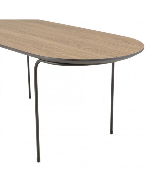 FLEUR - Table basse rect. angles arrondis 100x40cm mocha pieds métal