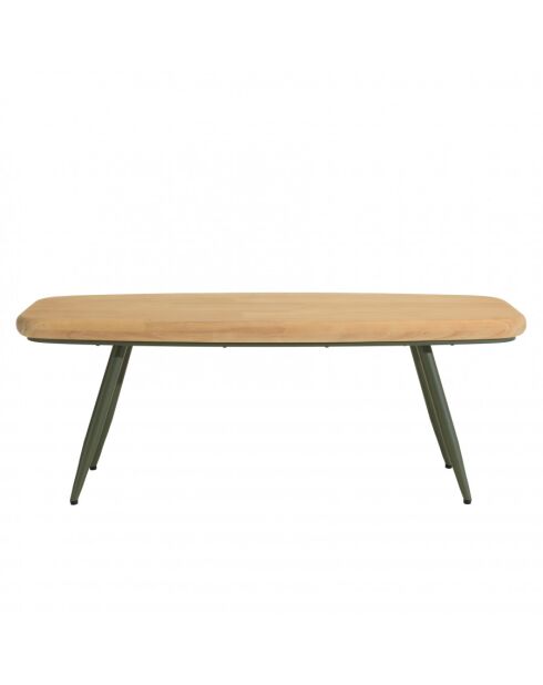 HABY - Table basse PM plateau en pin pieds scandinaves métal vert