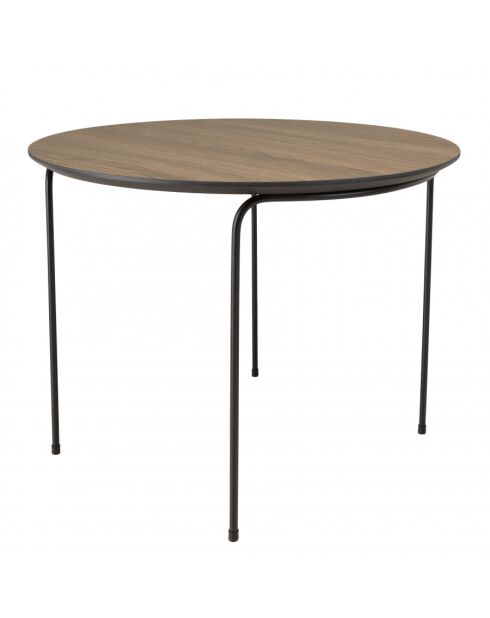 FLEUR - Table basse ronde 60x60cm, couleur mocha, pieds métal noir