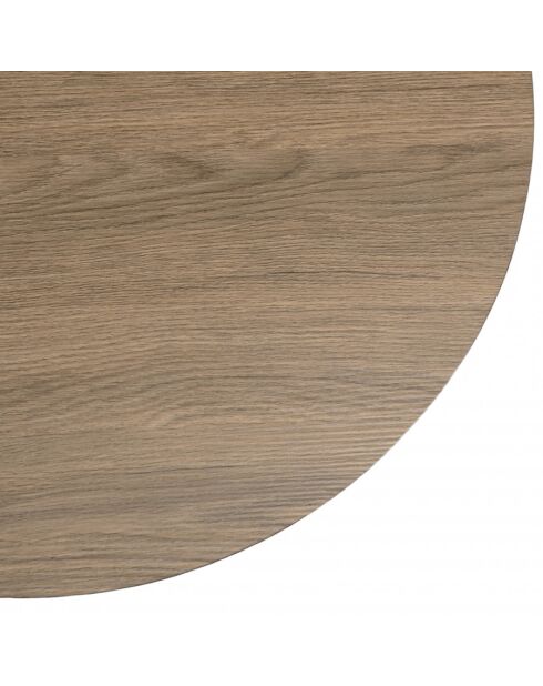 FLEUR - Table basse ronde 60x60cm, couleur mocha, pieds métal noir