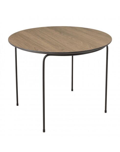 FLEUR - Table basse ronde 60x60cm, couleur mocha, pieds métal noir