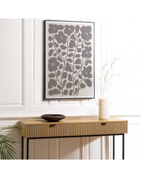 Décoration murale D - 63x93cm en papier japonais, cadre noir