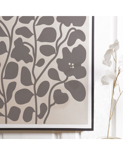 Décoration murale D - 63x93cm en papier japonais, cadre noir