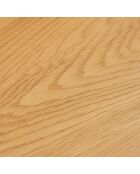 SCOTT - Table basse 2 tiroirs décor effet bois rainuré noir/naturel