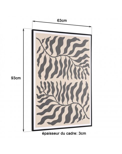 Décoration murale C - 63x93cm en papier japonais, cadre noir