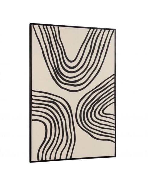 Décoration murale B - 83x123cm lignes abstraites, cadre noir