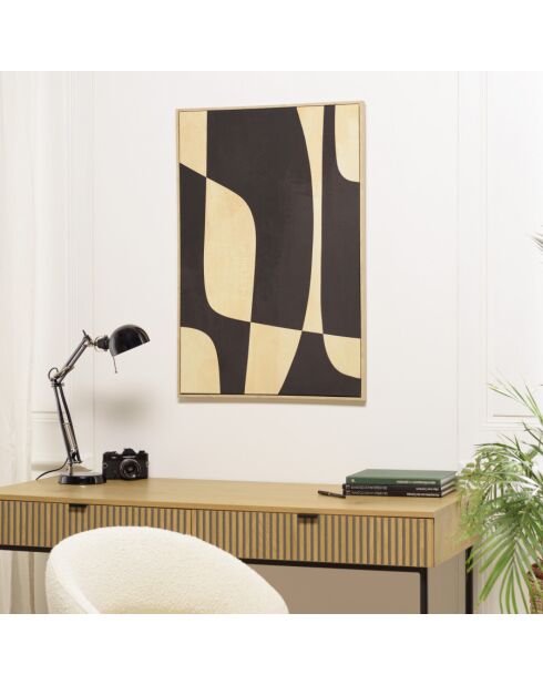 Décoration murale 63x93cm imprimés abstraits, cadre naturel