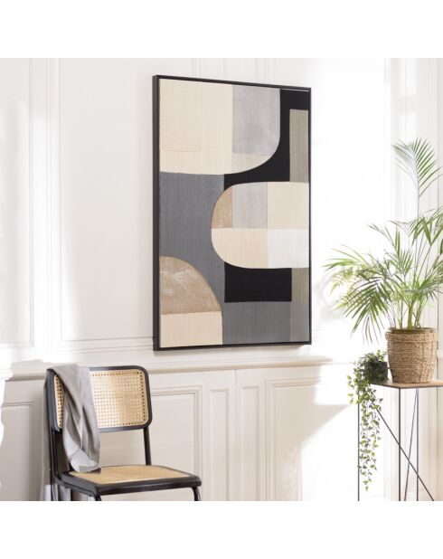 Décoration murale 83x123cm formes abstraites n°2, cadre noir