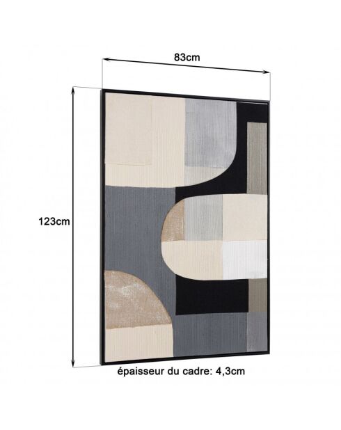 Décoration murale 83x123cm formes abstraites n°2, cadre noir