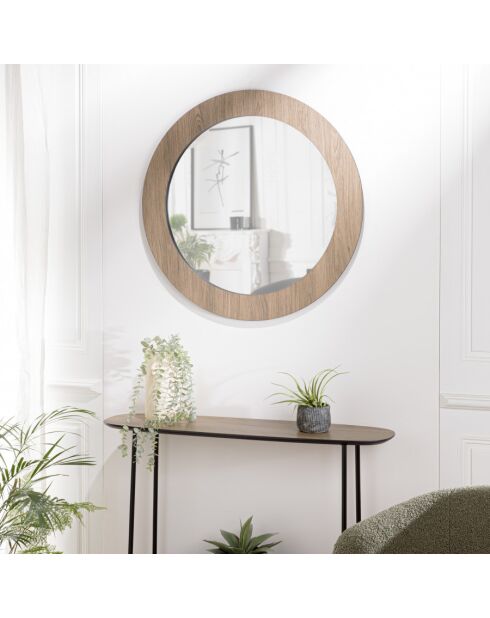 FLEUR - Miroir rond 80x80cm couleur mocha