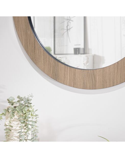 FLEUR - Miroir rond 80x80cm couleur mocha