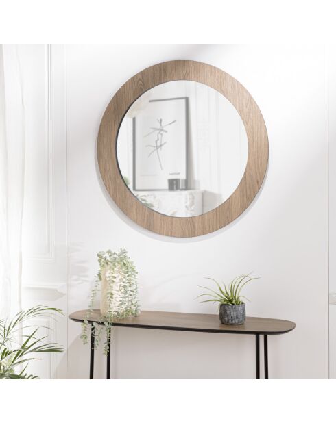 FLEUR - Miroir rond 80x80cm couleur mocha