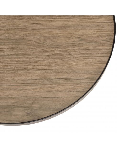 Table basse ronde 60x60cm mocha pieds asymétriques métal noir