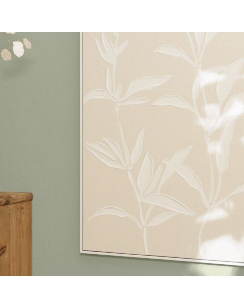 Décoration murale 83x123cm motifs fleurs n°2, cadre naturel