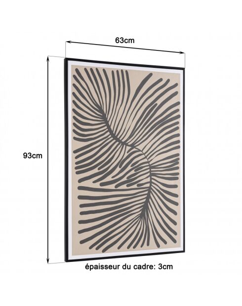 Décoration murale B - 63x93cm en papier japonais, cadre noir