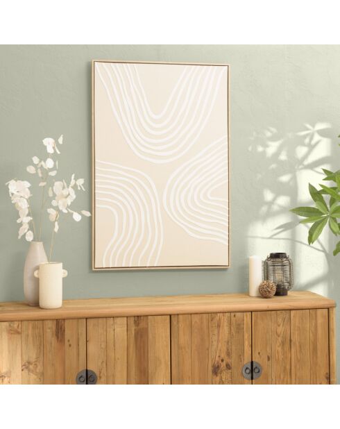 HOMER - Décoration murale A - 83x123cm lignes abstraites, cadre naturel
