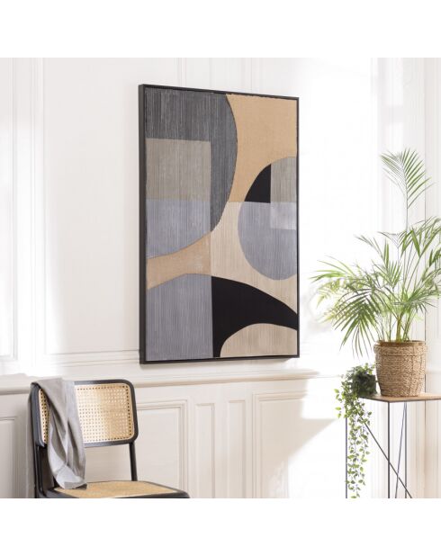 Décoration murale 83x123cm formes abstraites n°1, cadre noir