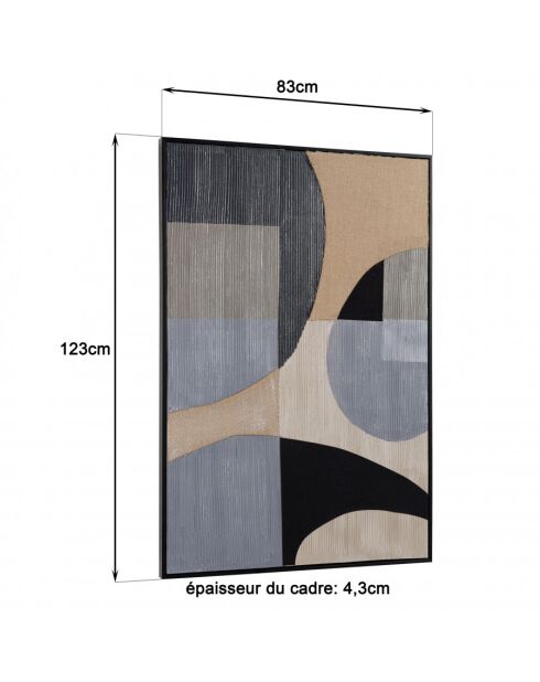 Décoration murale 83x123cm formes abstraites n°1/ cadre noir