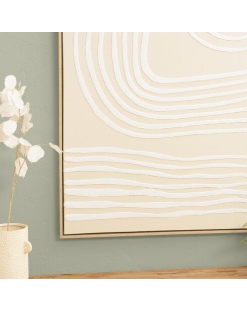Décoration murale C - 83x123cm lignes abstraites, cadre naturel